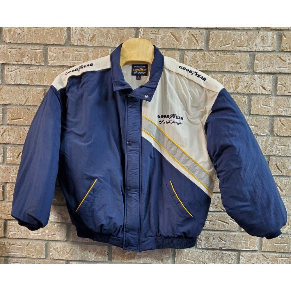 Goodyear Racing Vintage Puffer‎ Style Jacket Men Size XL Made in USA 1990s